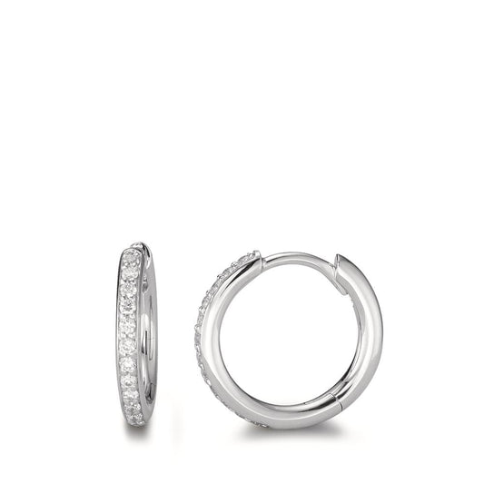 Hopfällbara örhängen 750/18 K vitguld diamant 0.16 ct, 24 stenar, w-si
