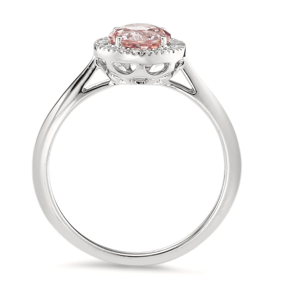 Finger ring 750/18 K vitguld Morganit, diamant 0.11 ct, w-si