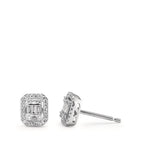 Örhängen med knoppar 750/18 K vitguld diamant vit, 0.23 ct, w-si