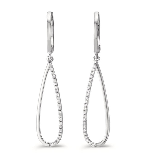 Örhängen 750/18 K vitguld diamant 0.14 ct, w-si