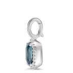 Hängsmycke 750/18 K vitguld London Blå Topas w-si, diamant 0.14 ct, 28 stenar, [Brillant], w-si