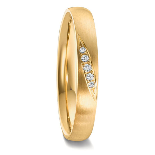 Partnerring 750/18 K gult guld diamant 0.036 ct, 5 stenar, tw-vsi