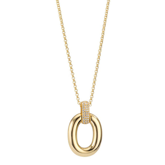Halsband med hänge Silver [Zirkonia] 33 stenar 40-45 cm