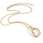 Halsband med hänge Silver Zirkoniumoxid 33 stenar gul guldpläterad 40-45 cm