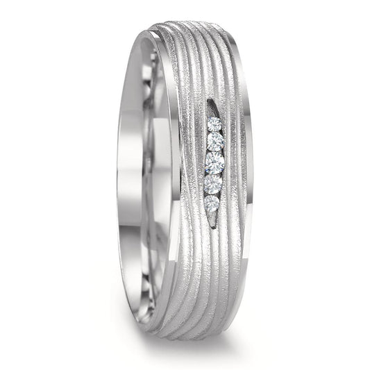 Partnerring 750/18 K vitguld diamant 0.045 ct, 5 stenar, w-si