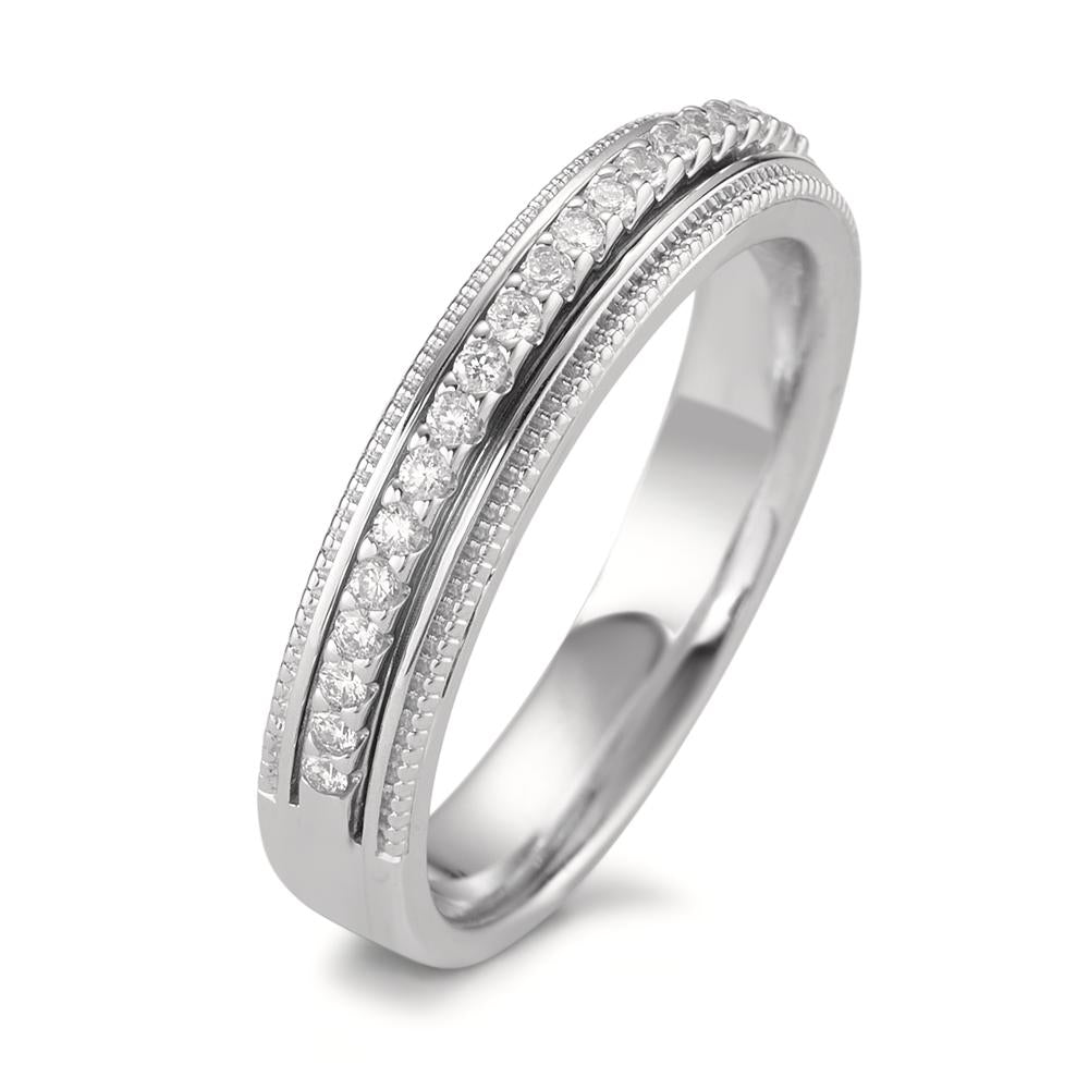 Finger ring 750/18 K vitguld diamant 0.21 ct, 23 stenar, [Brillant], w-si