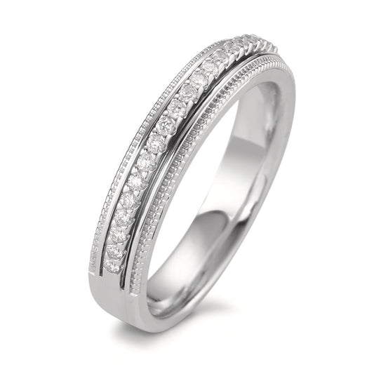 Finger ring 750/18 K vitguld diamant 0.21 ct, 23 stenar, [Brillant], w-si