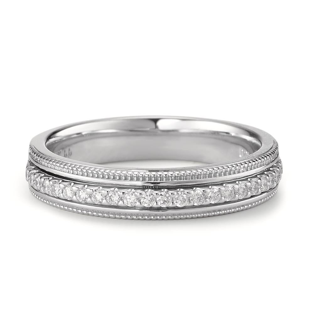Finger ring 750/18 K vitguld diamant 0.21 ct, 23 stenar, [Brillant], w-si
