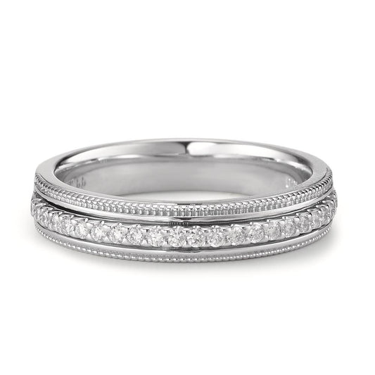 Finger ring 750/18 K vitguld diamant 0.21 ct, 23 stenar, [Brillant], w-si