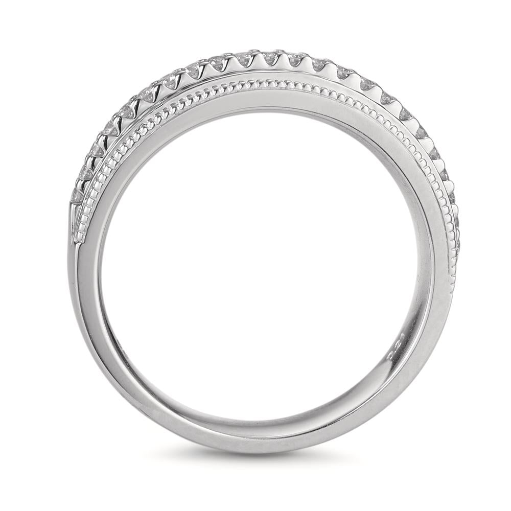 Finger ring 750/18 K vitguld diamant 0.21 ct, 23 stenar, [Brillant], w-si