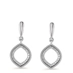 Örhängen 750/18 K vitguld diamant 0.15 ct, 48 stenar, [Brillant], w-si