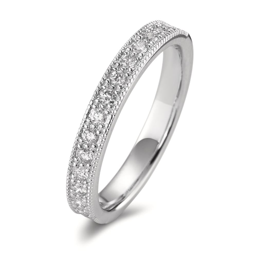Minnesring 750/18 K vitguld diamant 0.25 ct, 15 stenar, [Brillant], w-si
