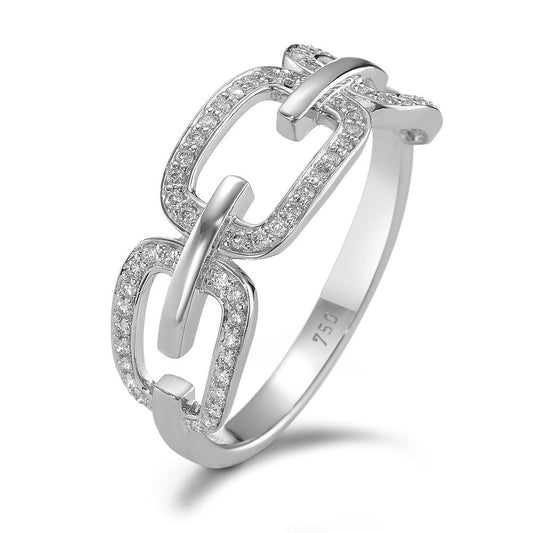 Finger ring 750/18 K vitguld diamant 0.20 ct, [Brillant], w-si