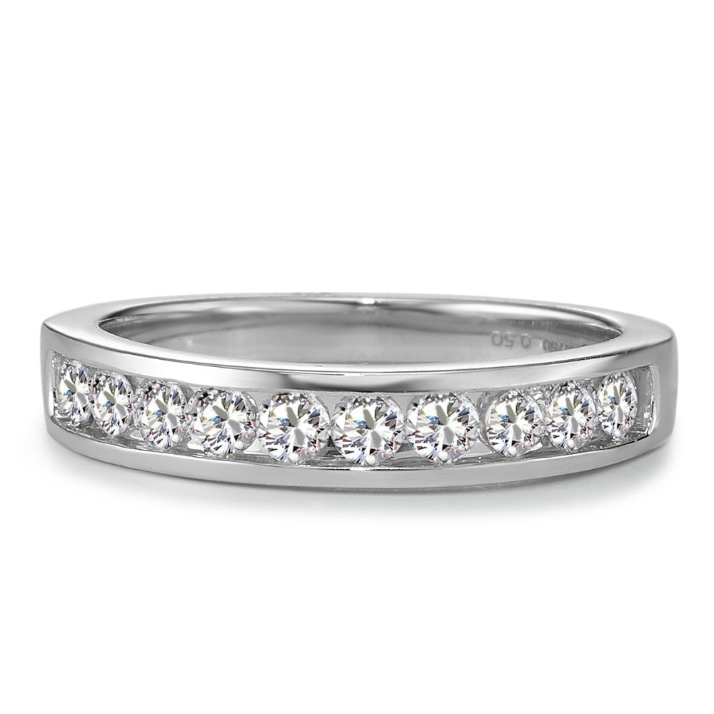 Minnesring 750/18 K vitguld diamant 0.50 ct, 10 stenar, w-si
