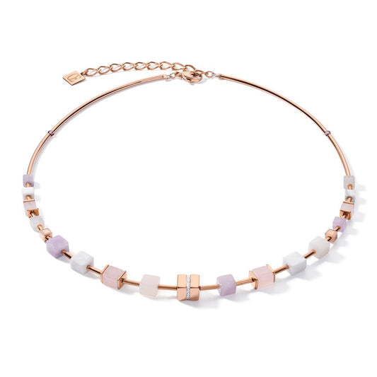 Collier rostfritt stål ros IP-belagd 41.5-47.5 cm