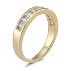 Finger ring 750/18 K gult guld diamant 0.50 ct, 10 stenar, w-si