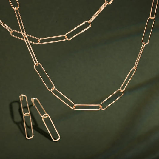 Collier Brons gul guldpläterad 39-44 cm