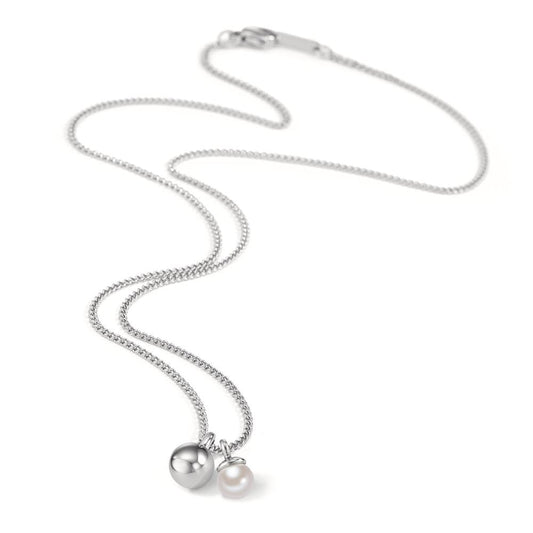 Collier rostfritt stål snäckskalspärla 45 cm Ø8 mm