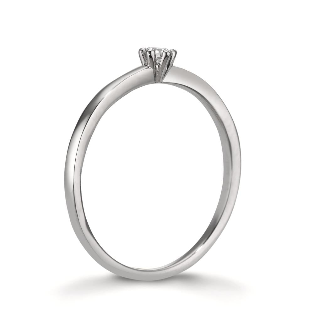 Solitärring 950 platina diamant vit, 0.07 ct, [Brillant], w-si