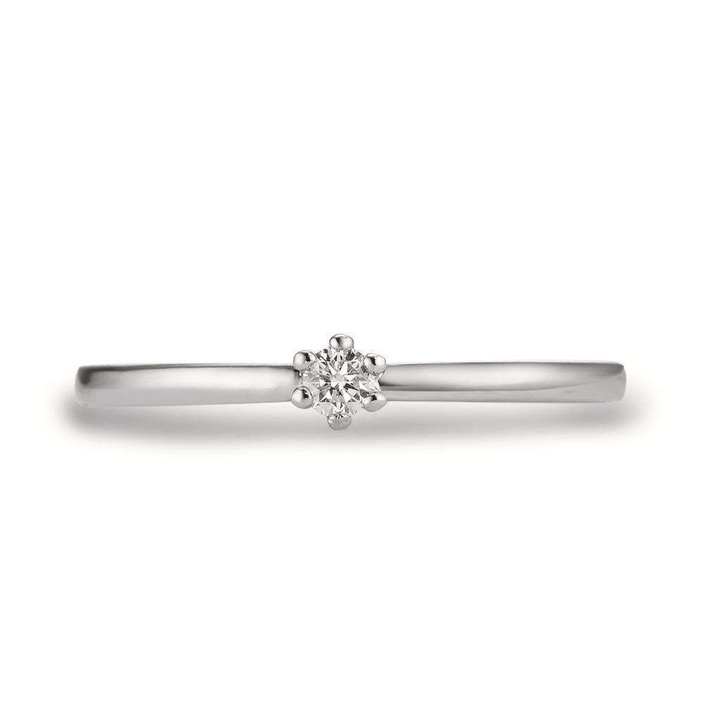 Solitärring 950 platina diamant vit, 0.07 ct, [Brillant], w-si