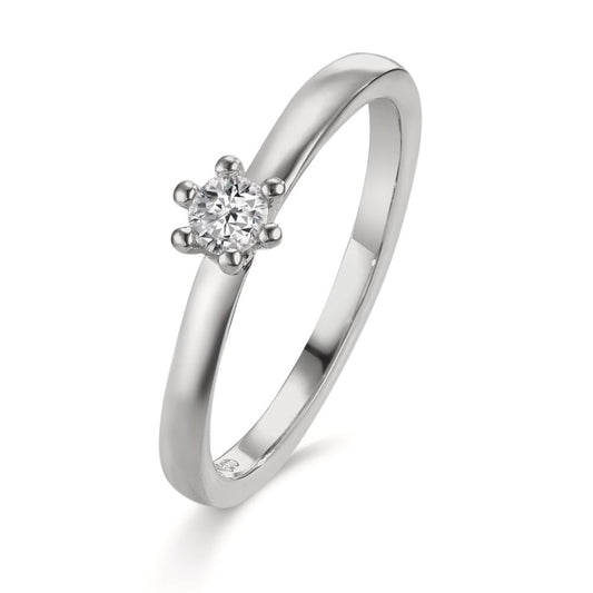 Solitärring 950 platina diamant 0.15 ct, w-si
