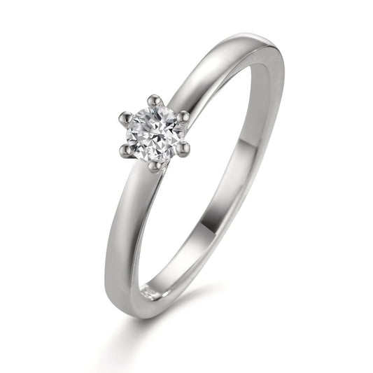 Solitärring 950 platina diamant vit, 0.20 ct, [Brillant], w-si