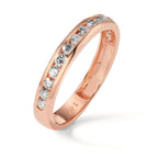 Minnesring 750/18 K rött guld diamant 0.50 ct, 15 stenar, w-si
