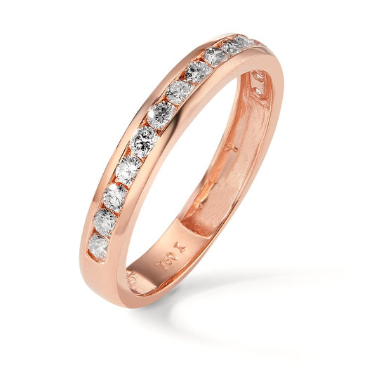 Minnesring 750/18 K rött guld diamant 0.50 ct, 15 stenar, w-si