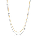 Collier 750/18 K vitguld, 750/18 K gult guld diamant 0.16 ct, 5 stenar, w-si 42-45 cm