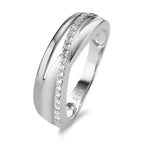 Finger ring 750/18 K vitguld diamant 0.15 ct, 20 stenar, w-si