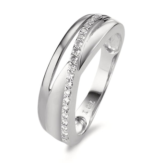 Finger ring 750/18 K vitguld diamant 0.15 ct, 20 stenar, w-si