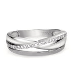Finger ring 750/18 K vitguld diamant 0.15 ct, 20 stenar, w-si