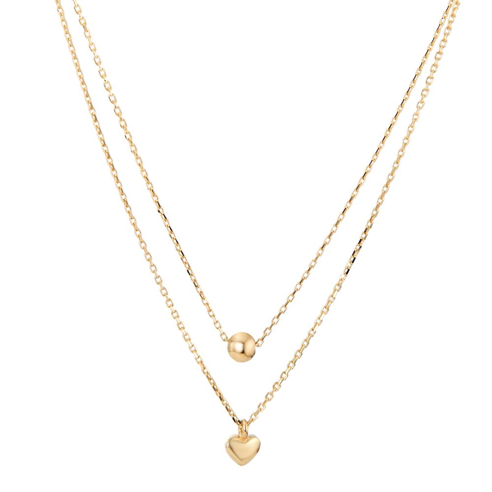 Collier 585/14 K gult guld Hjärta 42-45 cm