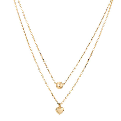 Collier 585/14 K gult guld Hjärta 42-45 cm
