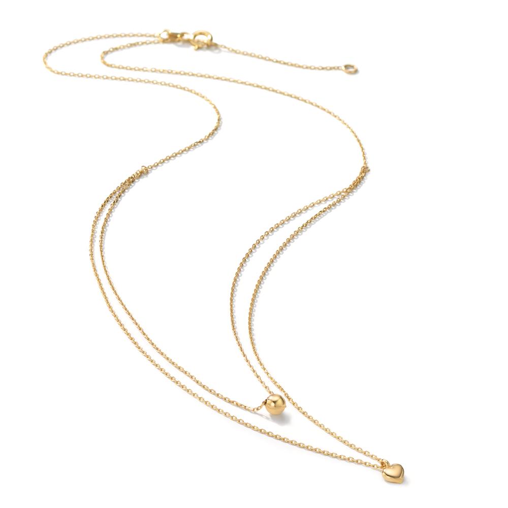 Collier 585/14 K gult guld Hjärta 42-45 cm