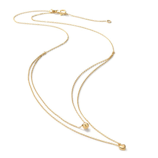 Collier 585/14 K gult guld Hjärta 42-45 cm