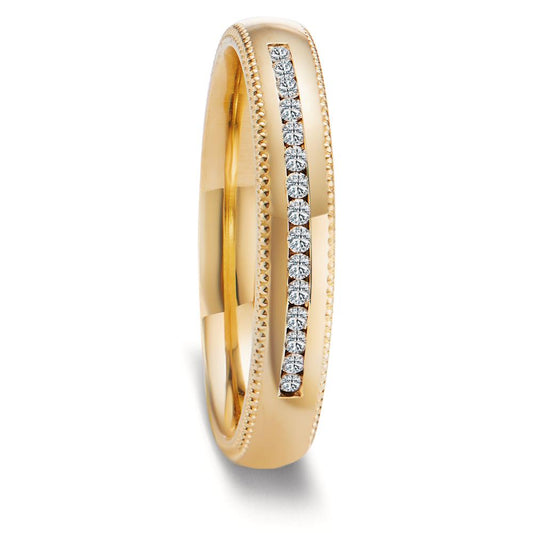 Partnerring 750/18 K gult guld diamant 0.112 ct, 15 stenar, w-si