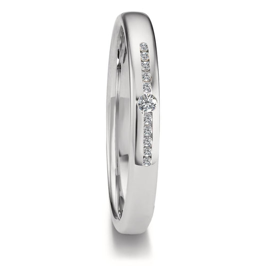 Partnerring 750/18 K vitguld diamant 0.08 ct, 11 stenar, tw-vsi