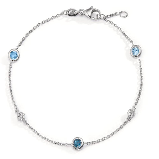 Armband 750/18 K vitguld topas 17-18 cm
