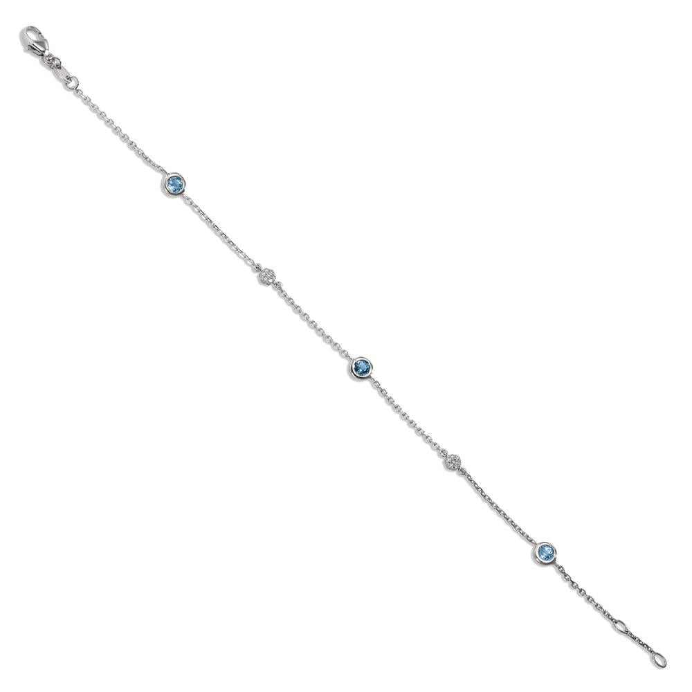 Armband 750/18 K vitguld topas 17-18 cm