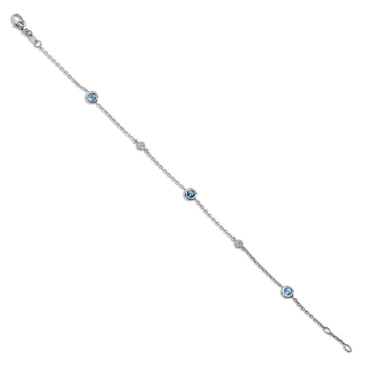 Armband 750/18 K vitguld topas 17-18 cm