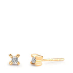 Örhängen med knoppar 750/18 K gult guld diamant 0.01 ct, 2 stenar, w-si Ø3.5 mm