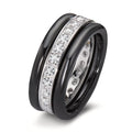 Finger ring 750/18 K vitguld, Keramik diamant 1 ct, 25 stenar, [Brillant]