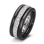 Finger ring 750/18 K vitguld, Keramik diamant 1 ct, 25 stenar, [Brillant]