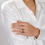 Finger ring 585/14 K rött guld, 585/14 K vitguld, Kol