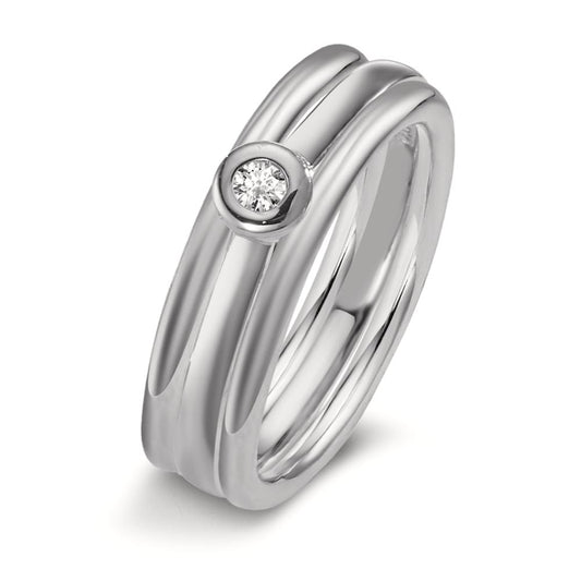 Finger ring 750/18 K vitguld diamant 0.03 ct, w-si