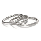 Finger ring 750/18 K vitguld diamant 0.03 ct, w-si