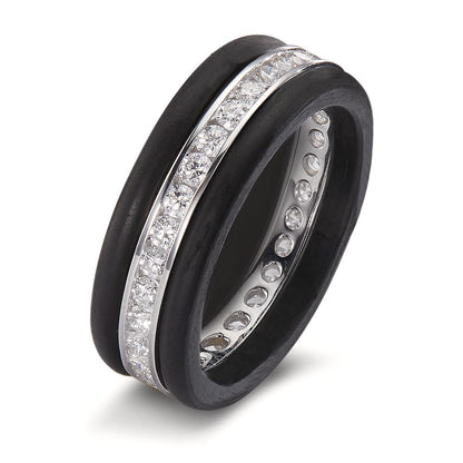 Finger ring 750/18 K vitguld, Kol diamant 1 ct, 28 stenar, w-si