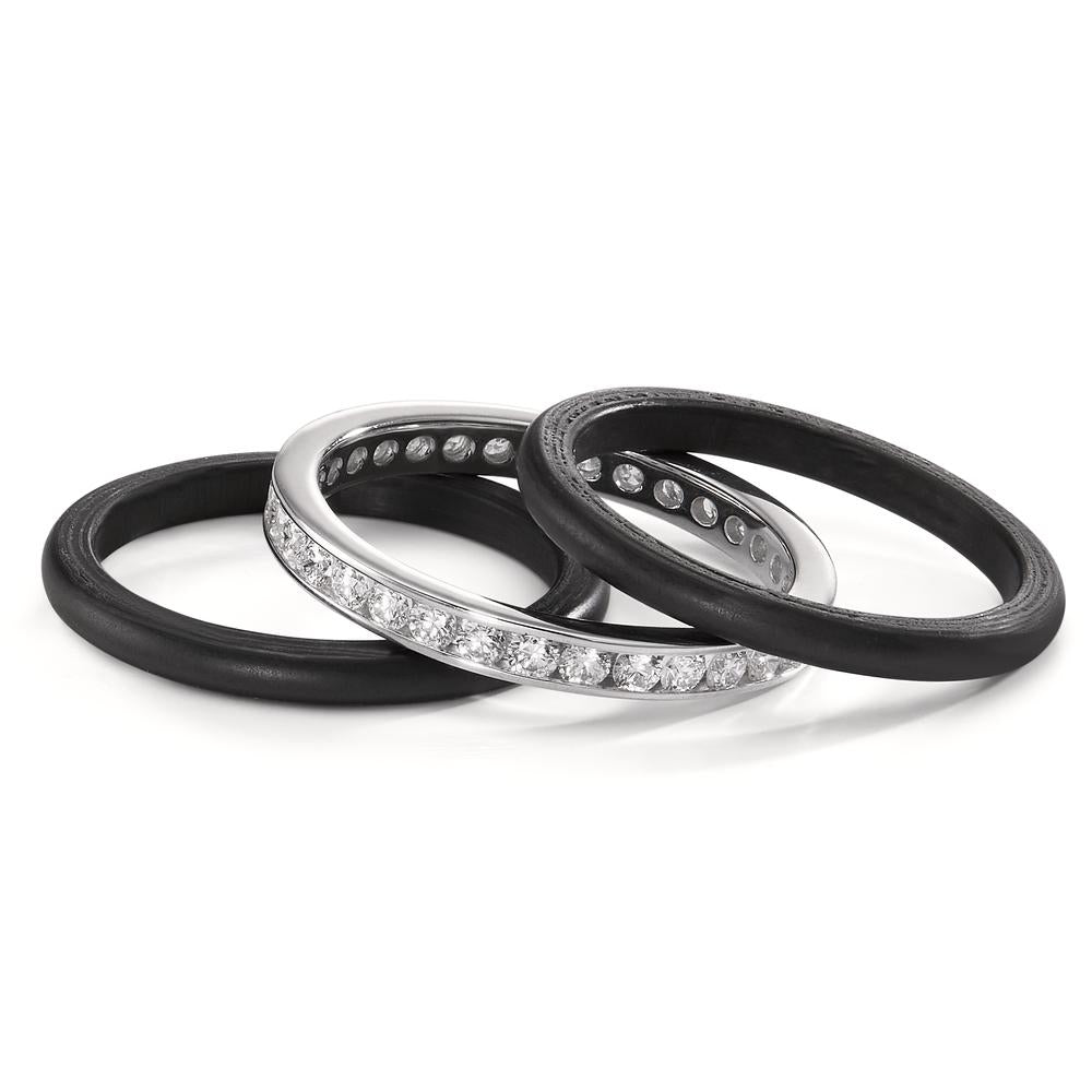 Finger ring 750/18 K vitguld, Kol diamant 1 ct, 28 stenar, w-si