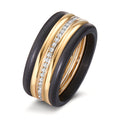 Finger ring 750/18 K gult guld, Kol diamant 0.25 ct, 50 stenar, w-si